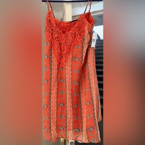Orange Lace Mini Dress